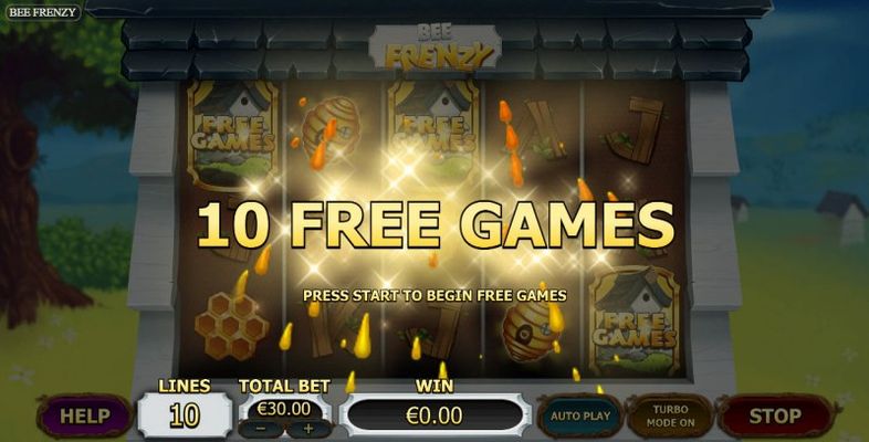 Bee Frenzy :: Scatter symbols triggers the free spins bonus feature