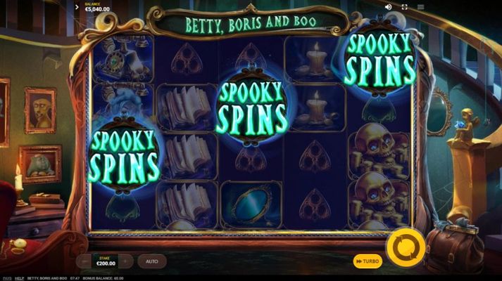 Betty, Boris and Boo :: Scatter symbols triggers the free spins bonus feature