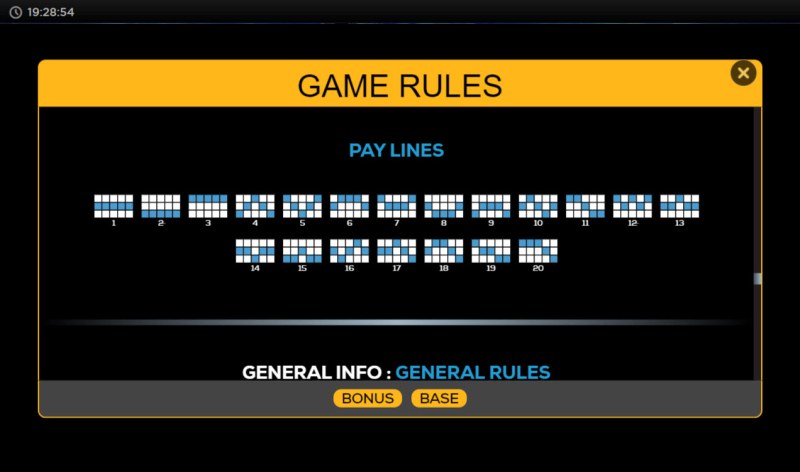 Paylines 1-20