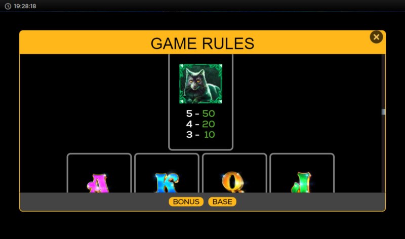 Paytable - Medium Value Symbols