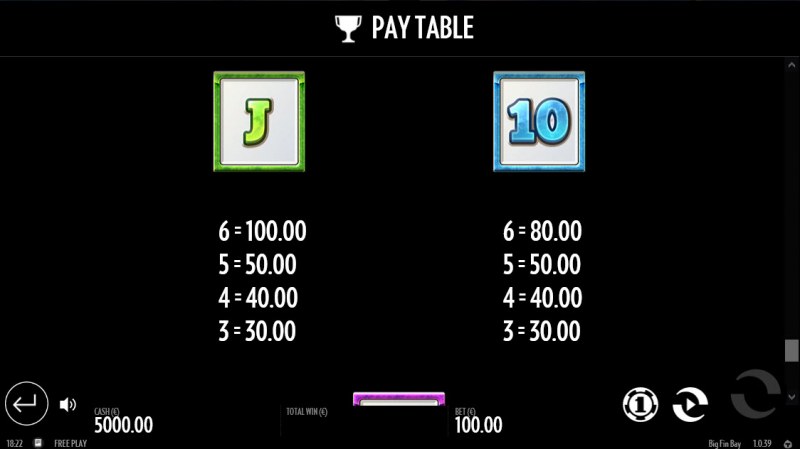 Paytable - Low Value Symbols