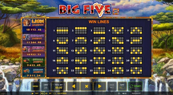 Big Five :: Paylines 1-25