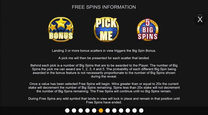 Big Spin Bonus :: Free Spin Feature Rules