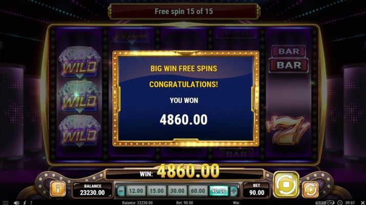 Total free spins payout