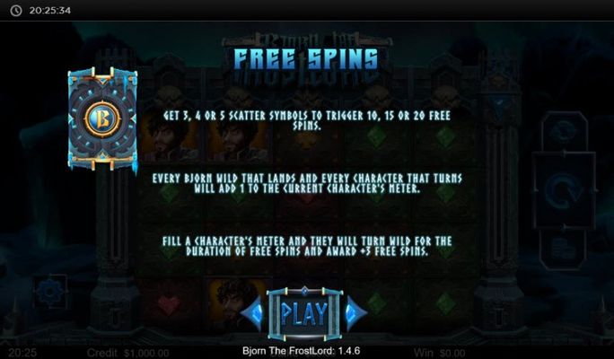 Bjorn the Frost Lord :: Free Spins Rules