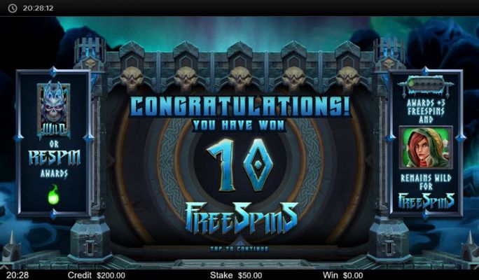 10 Free Spins Awarded