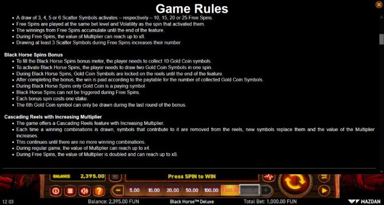 Black Horse Deluxe :: Feature Rules