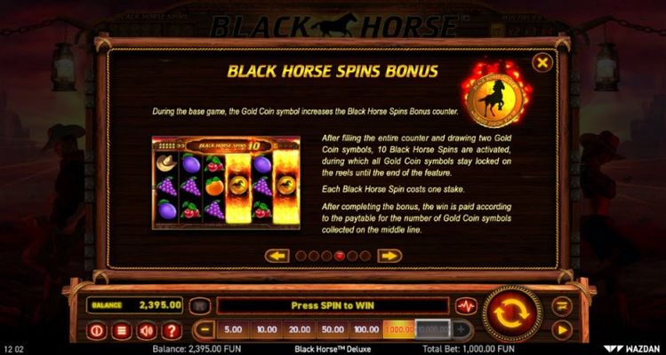 Black Horse Deluxe :: Black Horse Spins Bonus