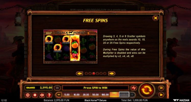 Black Horse Deluxe :: Free Spins Rules