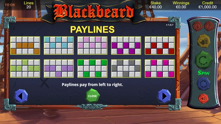 Blackbeard :: Paylines 11-20