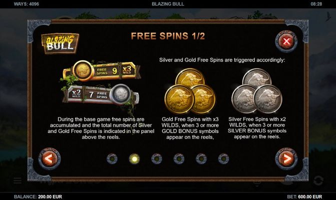 Blazing Bull :: Free Spins Rules