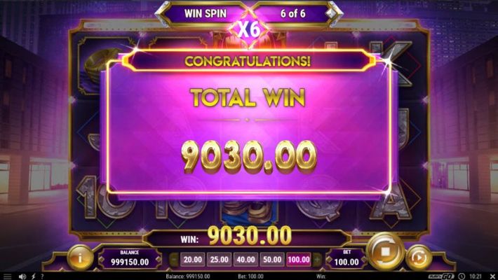 Total free spins payout