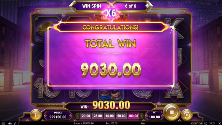 Total free spins payout