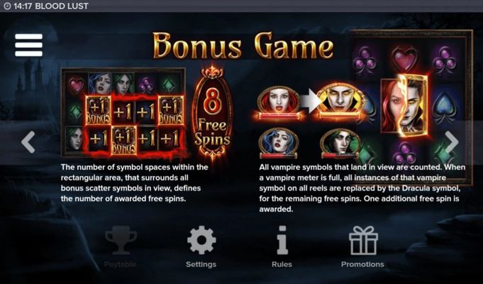 Blood Lust :: Bonus Game Rules