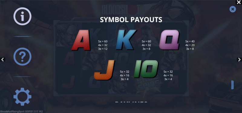 Paytable - Low Value Symbols