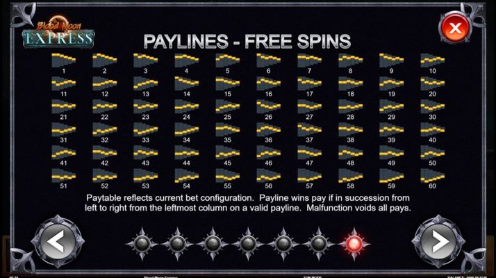 Paylines 1-60 Free Spins