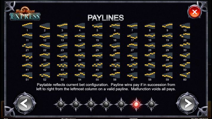 Paylines 1-60