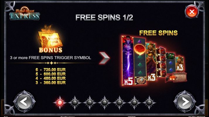 Blue Moon Express :: Free Spins Rules