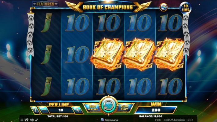 Book of Champions :: Scatter symbols triggers the free spins bonus feature