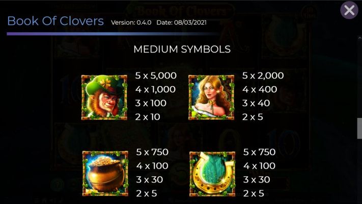 Paytable - Medium Value Symbols