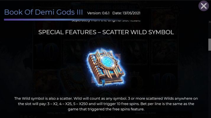 Book of Demi Gods 3 :: Wild and Scatter Rules