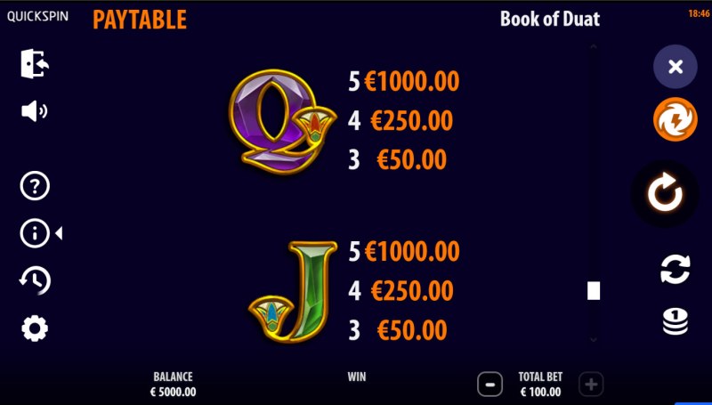 Paytable - Low Value Symbols