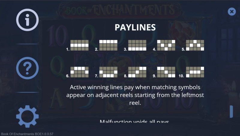 Book of Enchantments :: Paylines 1-10