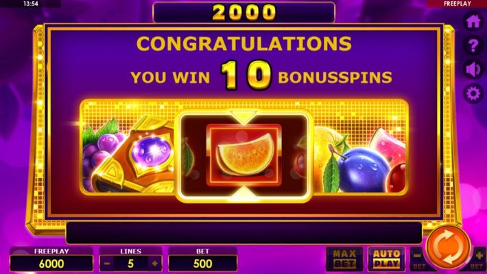 10 Free Spins Awarded