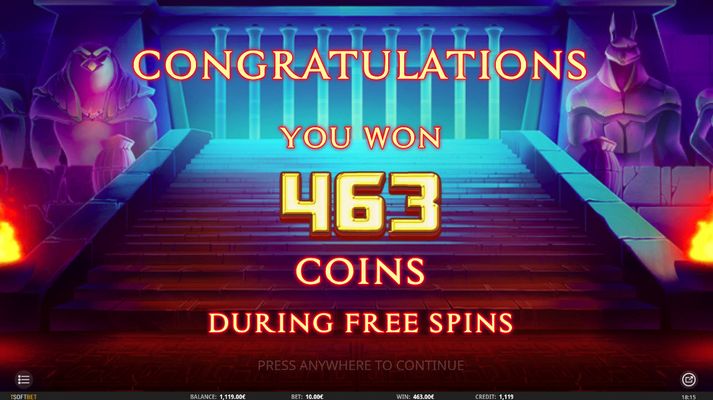 Total free spins payout