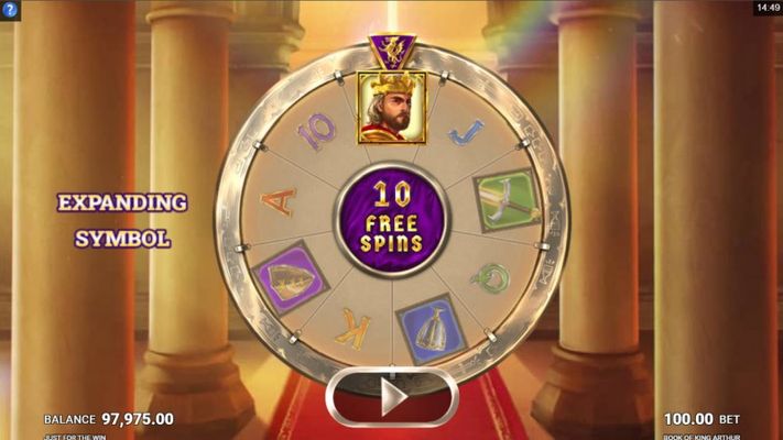 Book of King Arthur :: 10 free spins awarded