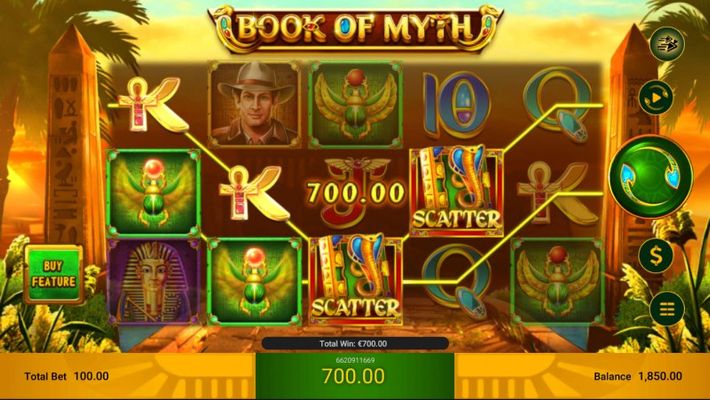 Book of Myth :: A four of a kind win
