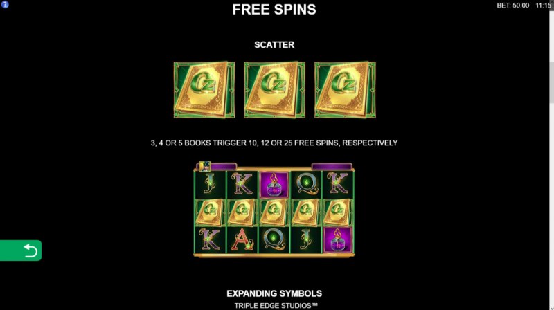 Book of Oz Lock 'N Spin :: Free Spins Rules