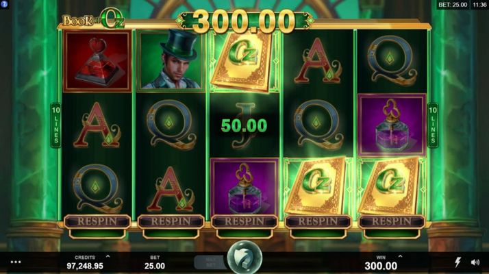 Scatter symbols triggers the free spins feature