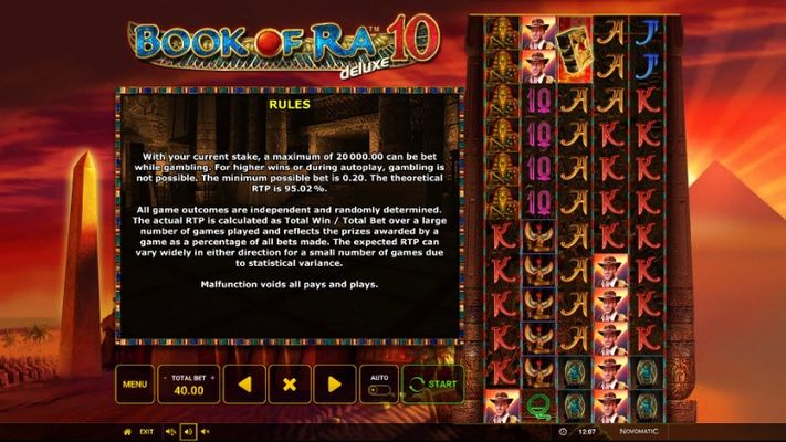 Book of Ra Deluxe 10 :: General Game Rules