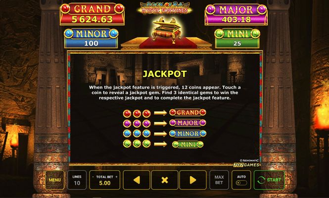 Book of Ra Mystic Fortunes :: Jackpot Rules