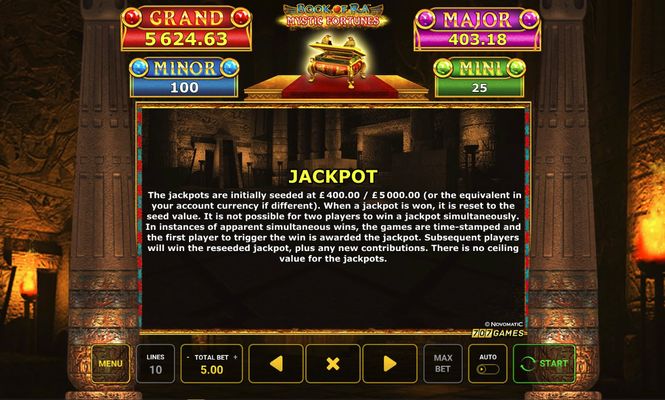 Book of Ra Mystic Fortunes :: Jackpot Rules