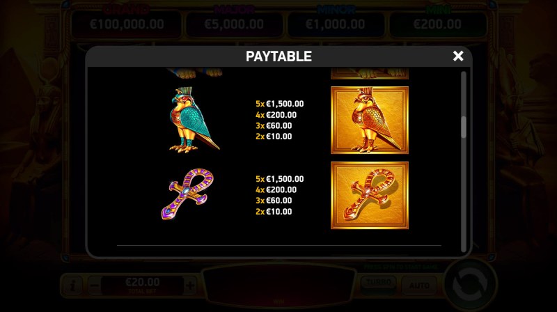 Paytable - Medium Value Symbols