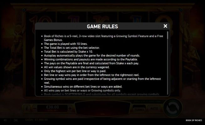 Book of Riches :: General Game Rules