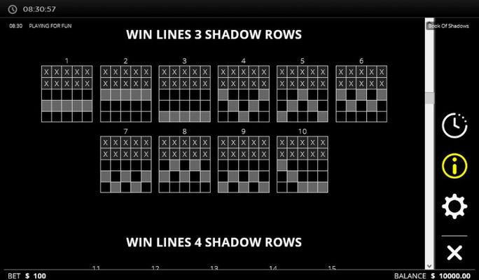Book of Shadows :: Win Lines