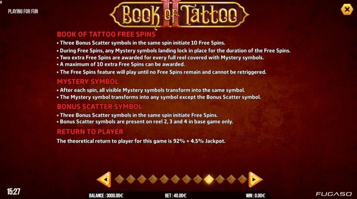 Book of Tattoo II :: Feature Rules