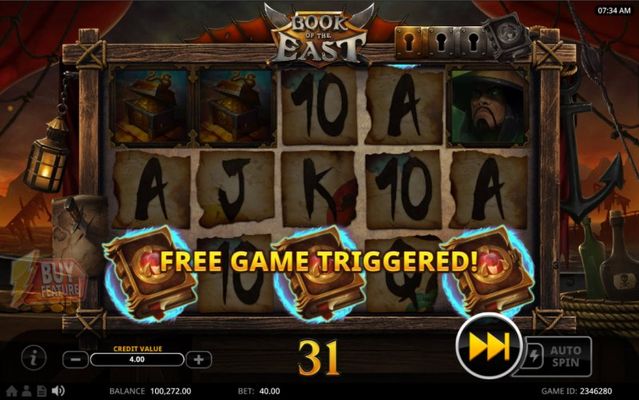 Scatter symbols triggers the free spins bonus feature