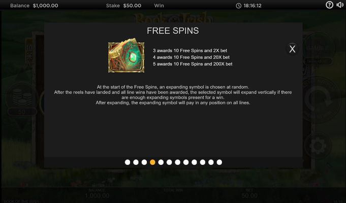 Book of the Irish :: Free Spins Rules