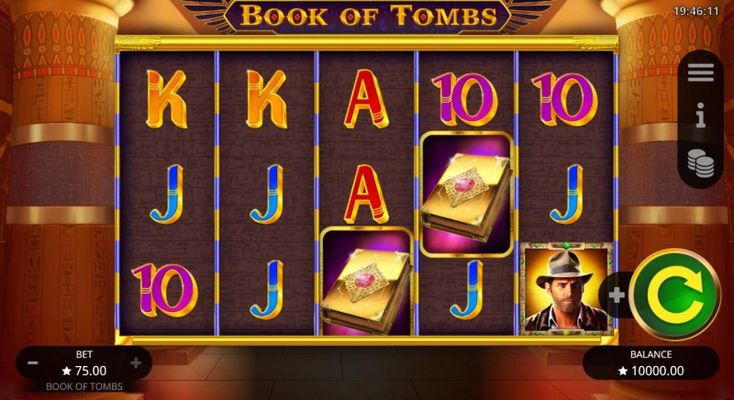 Play slots at Rolling Slots: Rolling Slots featuring the Video Slots Book of Tombs with a maximum payout of $37,500