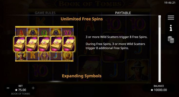 Book of Tombs :: Free Spin Feature Rules