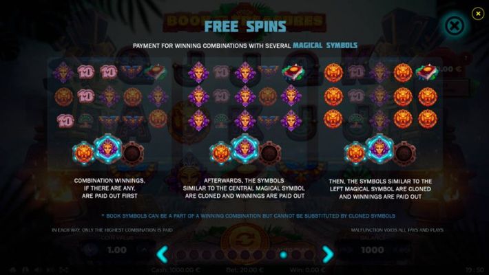Book of Treasures :: Free Spins Rules