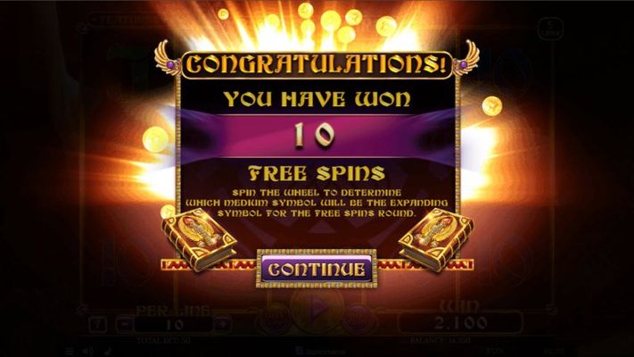 10 free spins awarded