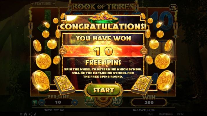 10 Free Spins Awarded