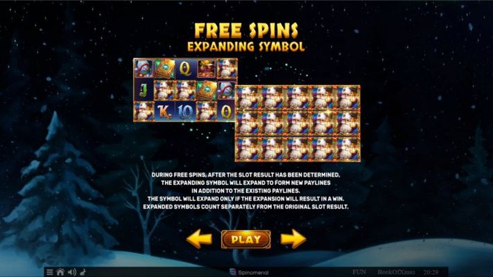 Book of Xmas :: Free Spin Feature Rules