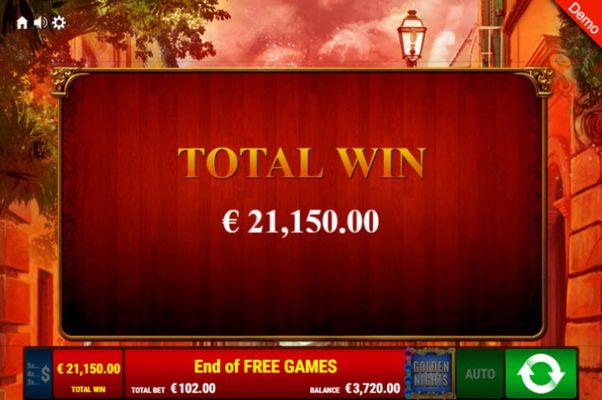 Total free spins payout