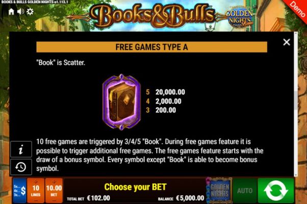 Books & Bulls Golden Nights Bonus :: Scatter Symbol Rules